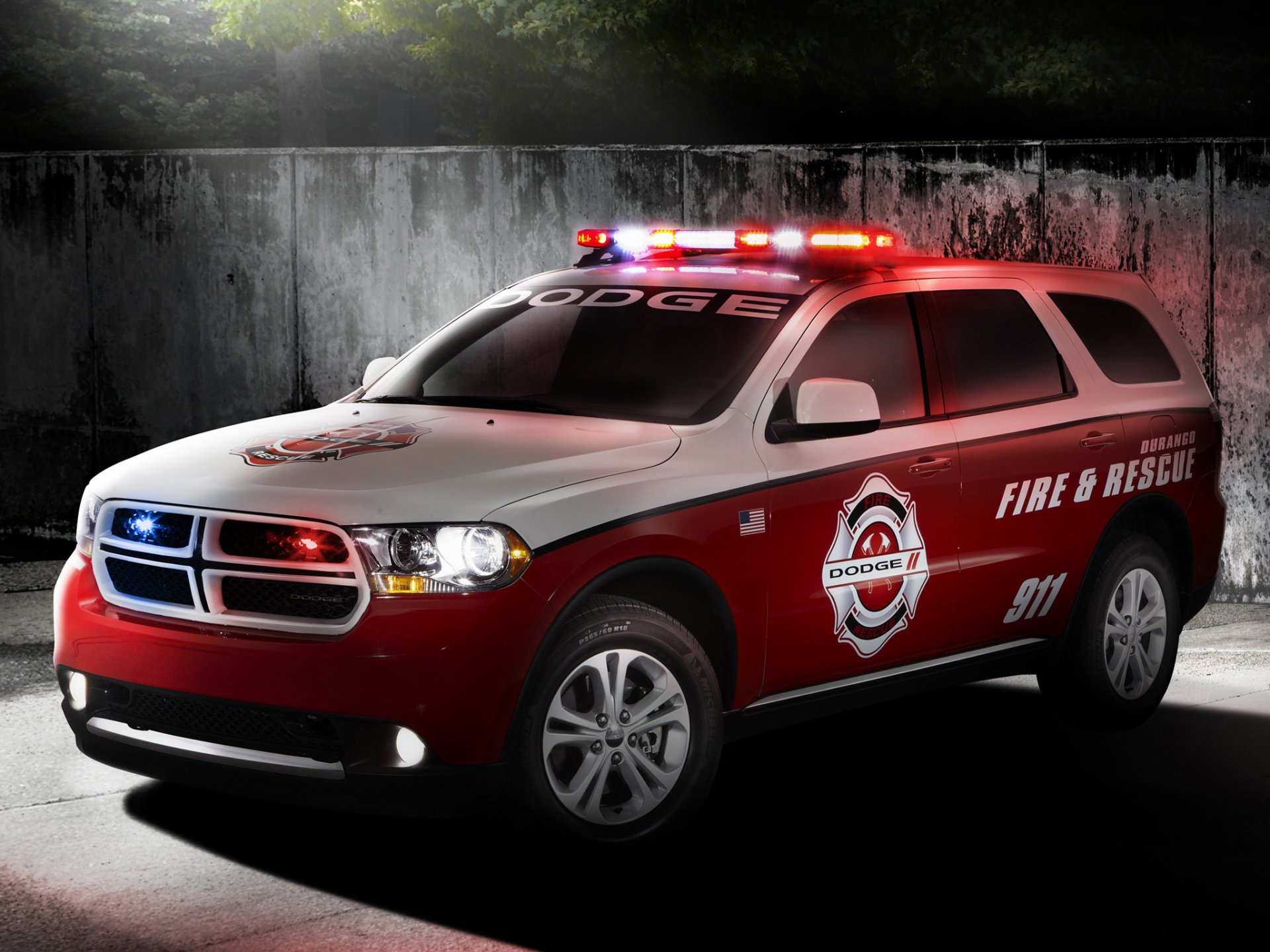 dodge fire&rescue 2012 dodge durango firefighter rescue car red flashing lights 911