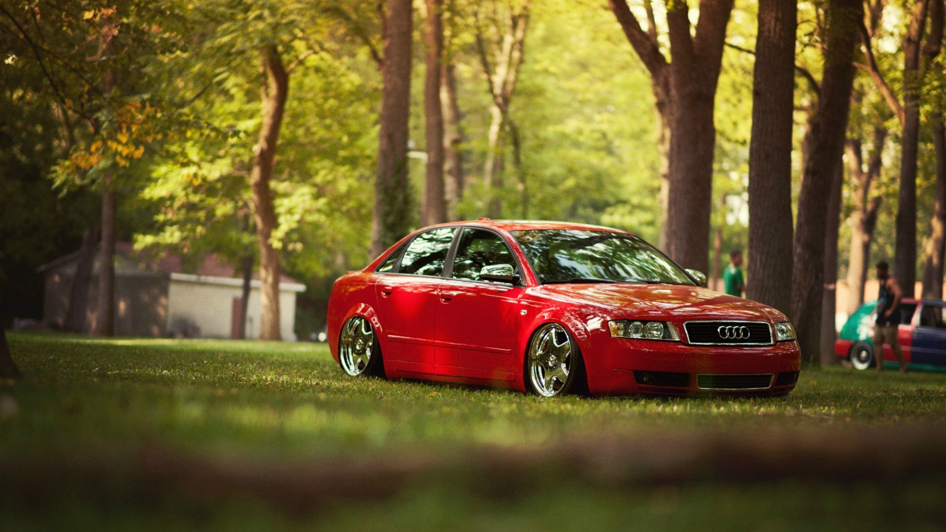 audi a4 tuning red audi