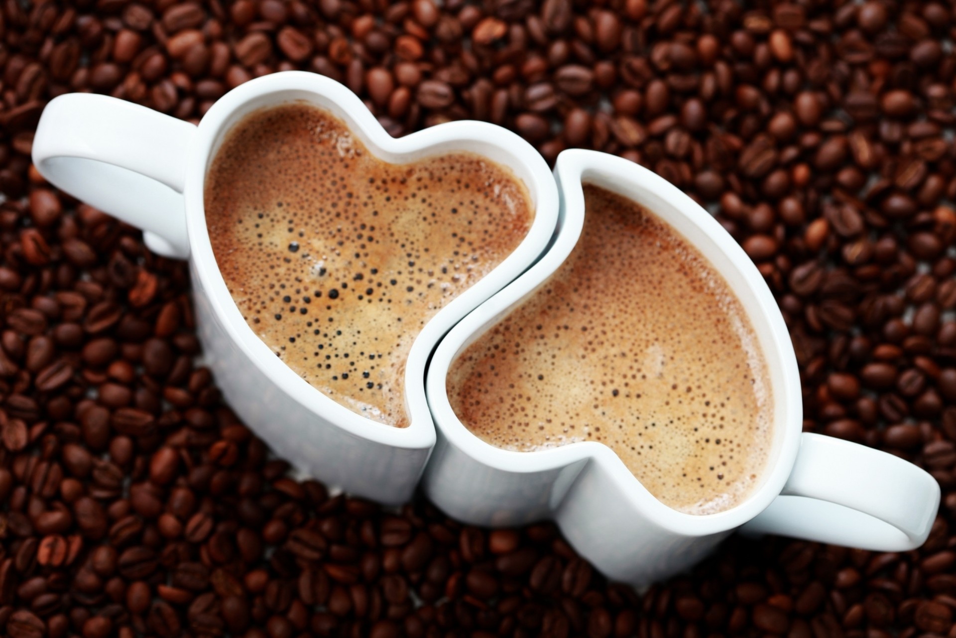 coffee beans two heart