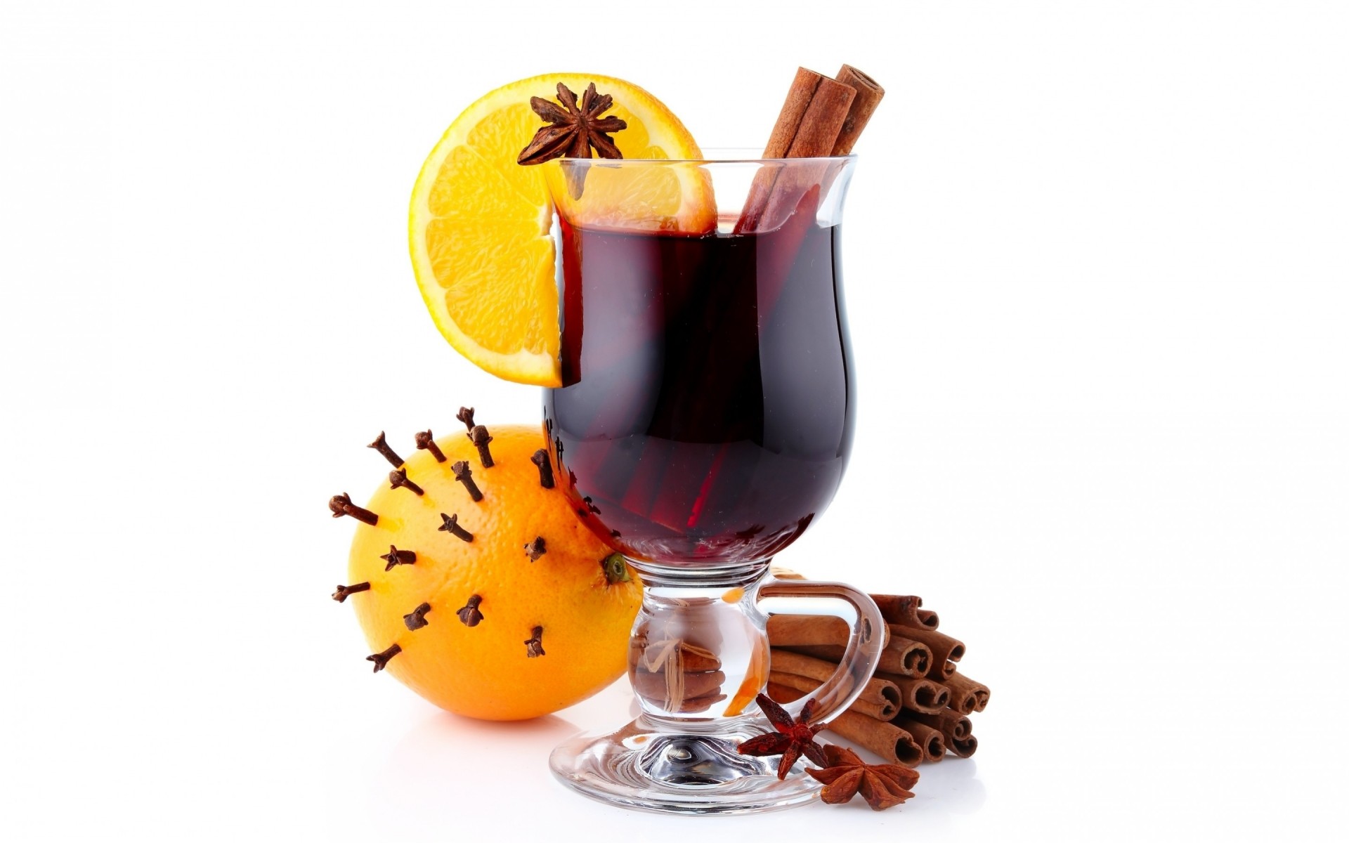 anis zitrusfrüchte glühwein nelken obst orangen gewürze glas trinken zimt