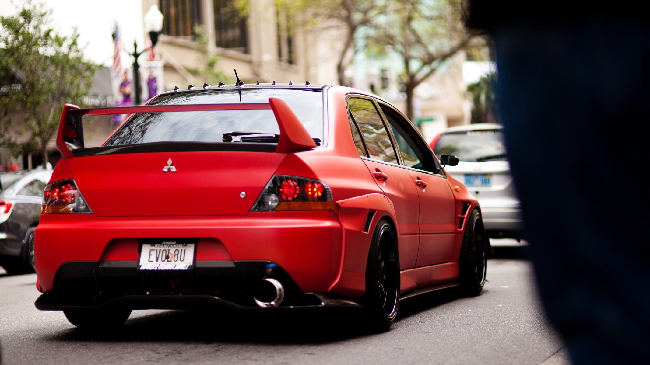 mitsubishi evo red matte tuning