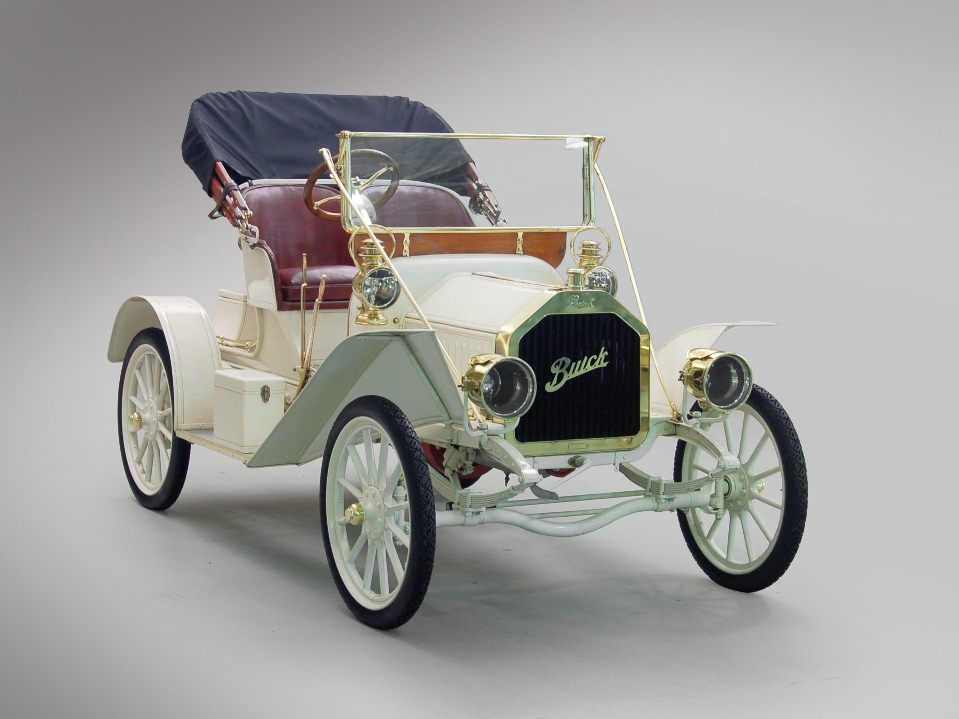 1908 buick model 10 touring runabout retro convertible white