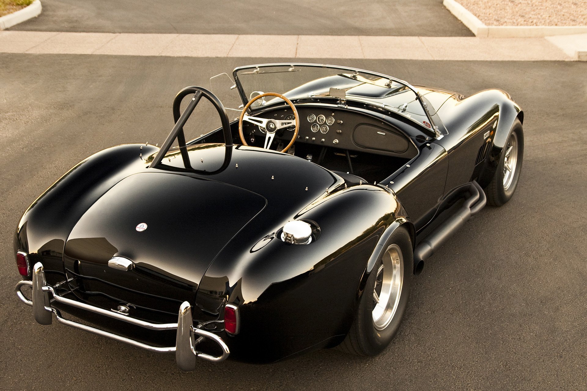 shelby cobra negro convertible clásico espalda