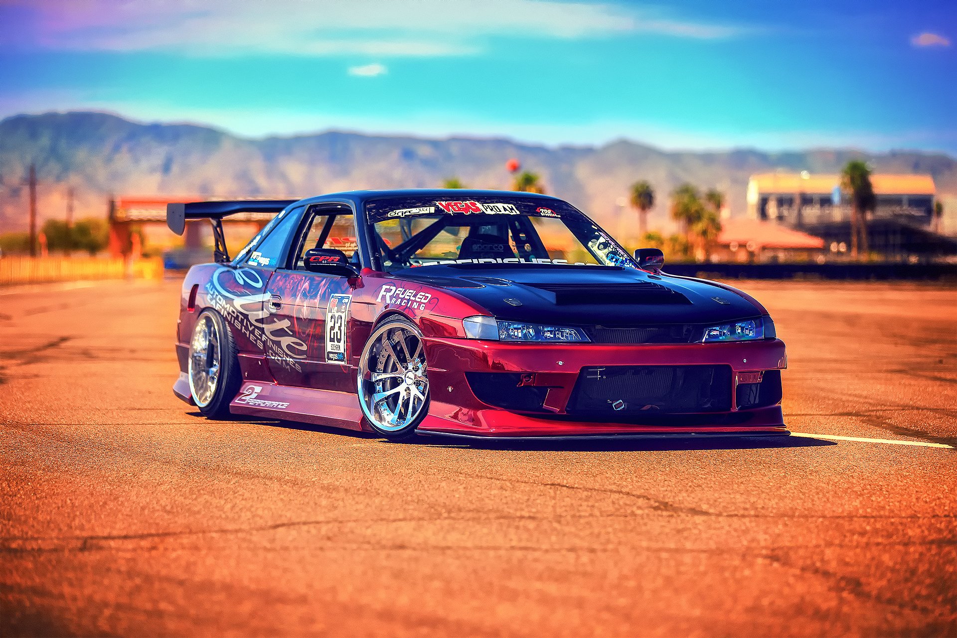 nissan silvia s14 race car sun