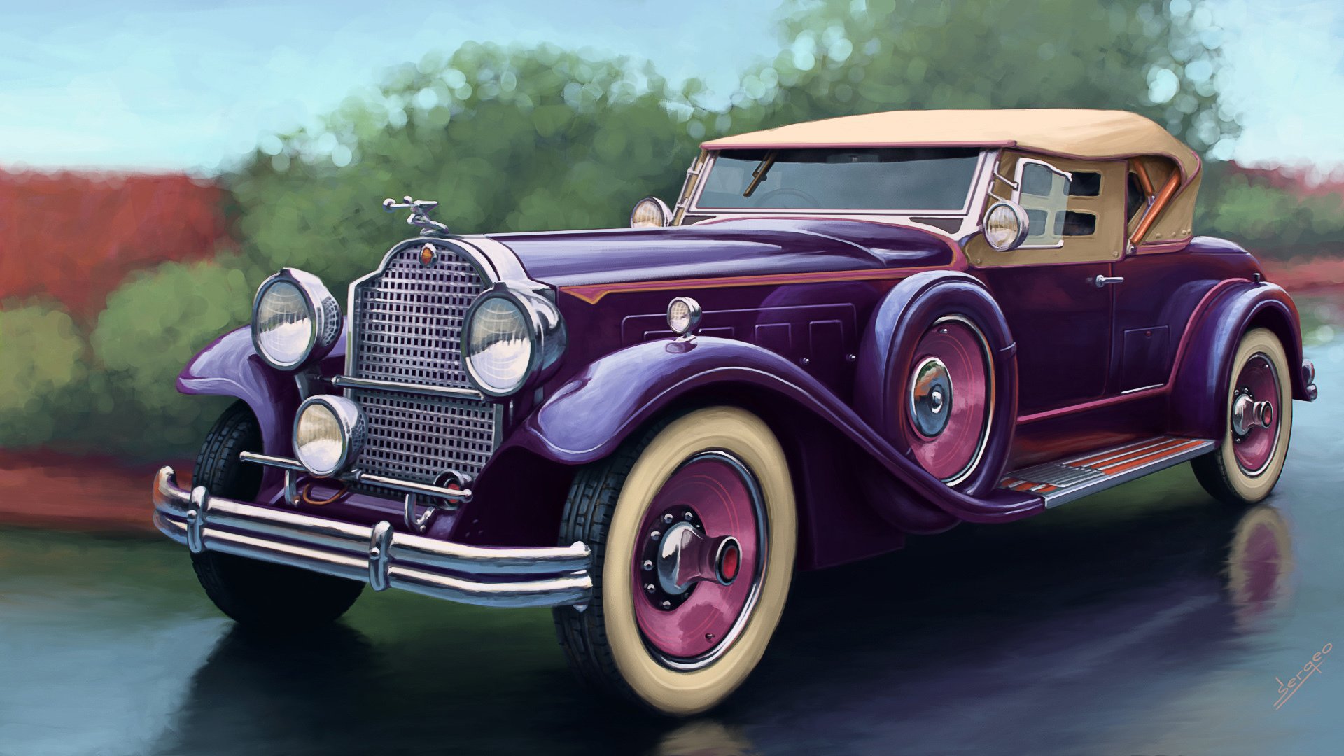 packard deluxe eight sport phaeton machine . art