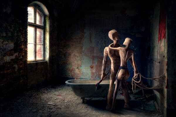 Lovers in a ruined room