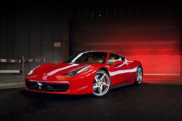 Italian supercar ferrari 458 red