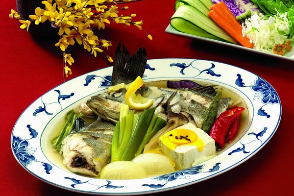 Fish with eggs and herbs is a very healthy dish