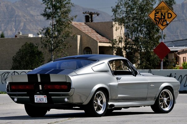 Vista posteriore dell automobile di Ford Mustang