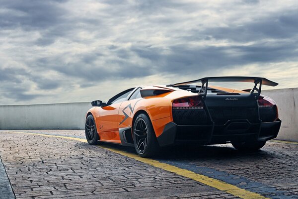 Lamborghini murcielago photographed from behind