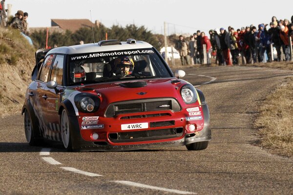 Mini Cooper on the race track