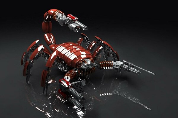 Scorpione robot rosso