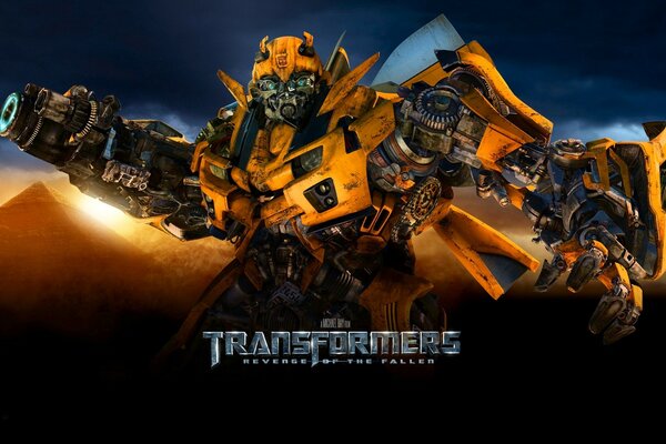 Cartel de la película Transformers con uno de ellos