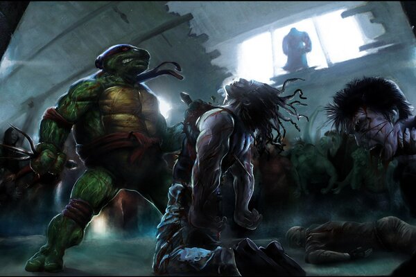 Teenage mutant ninja Turtles lutte contre l ennemi