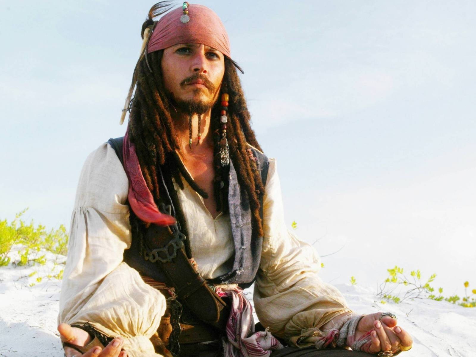 piratas del caribe johnny depp jack sparrow playa