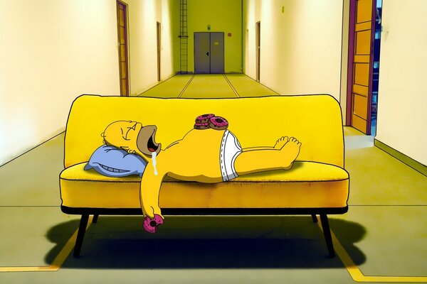 Homer im Flur aus dem Simpsons-Cartoon