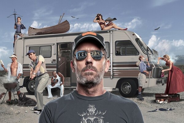 Hugh Laurie et le camping-car