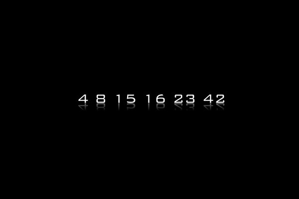 Numbers on a black background. Lost