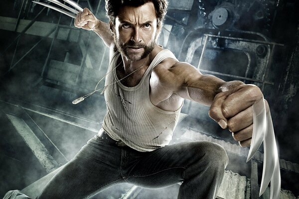 Hugh Jackman turns into Wolverine