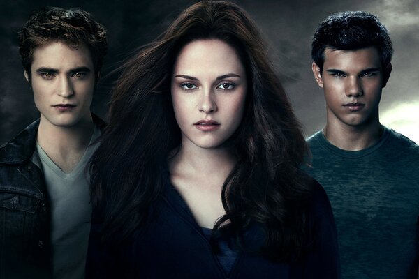 Il cast di Twilight, due uomini e una donna