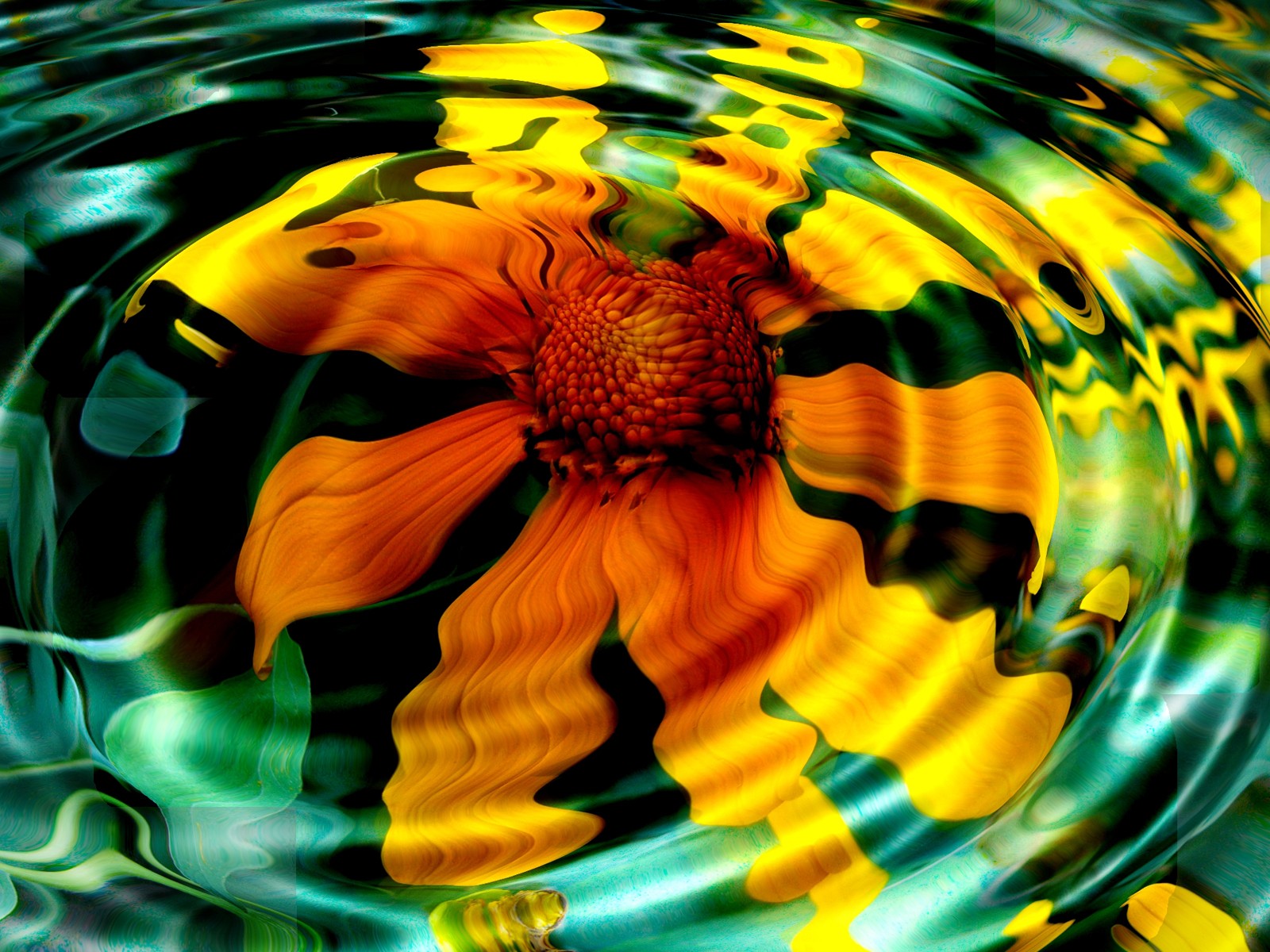 reflexion blume kreise