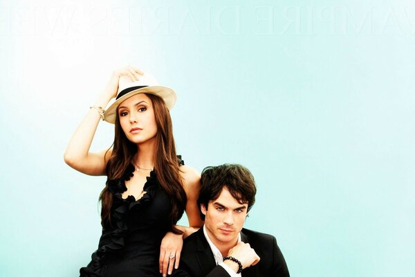 A couple from the Diaries of Somerhalder and Dobrev