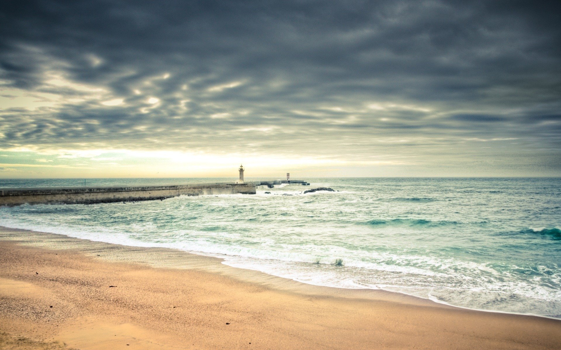 landschaften strand meer wasser sand ozean himmel wolken leuchttürme