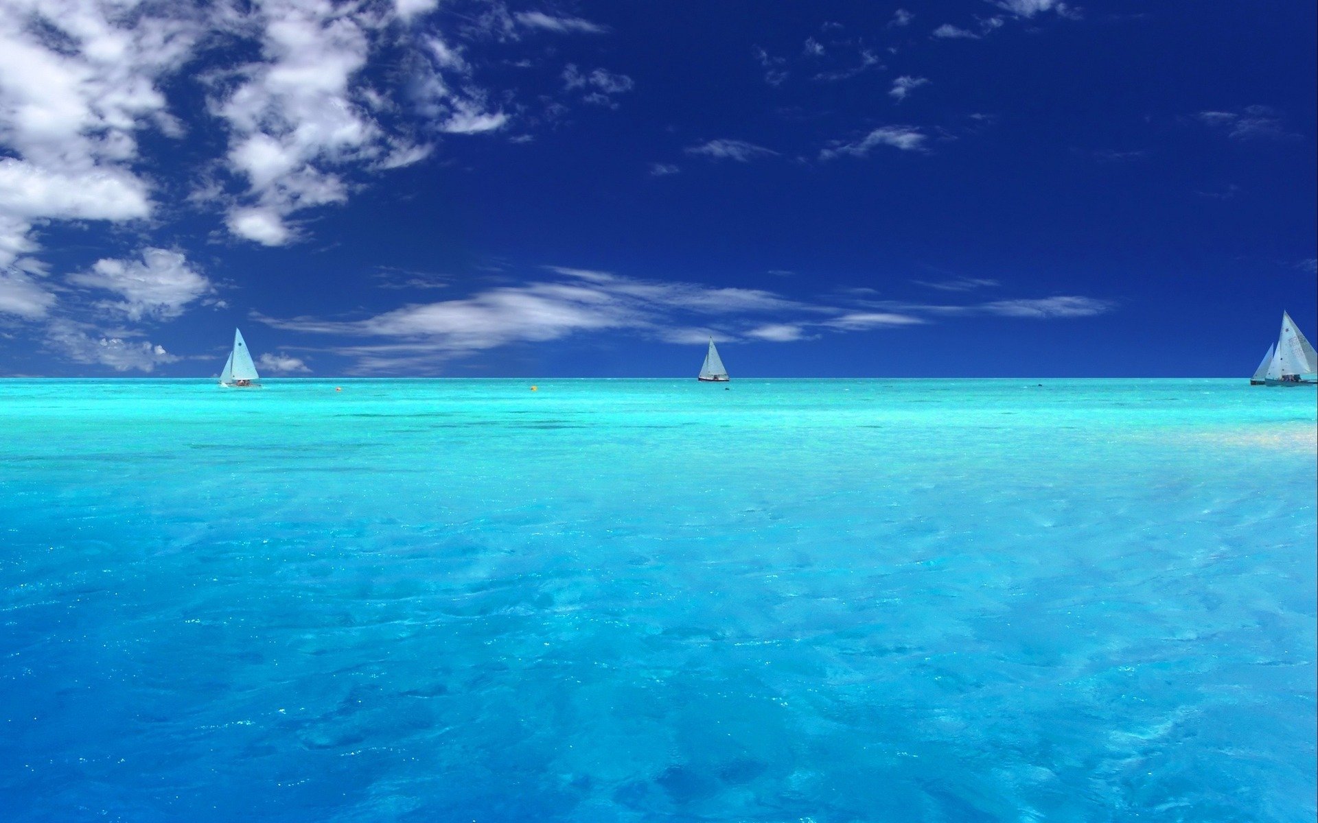 ciel mer eau bleu été nuages yachts