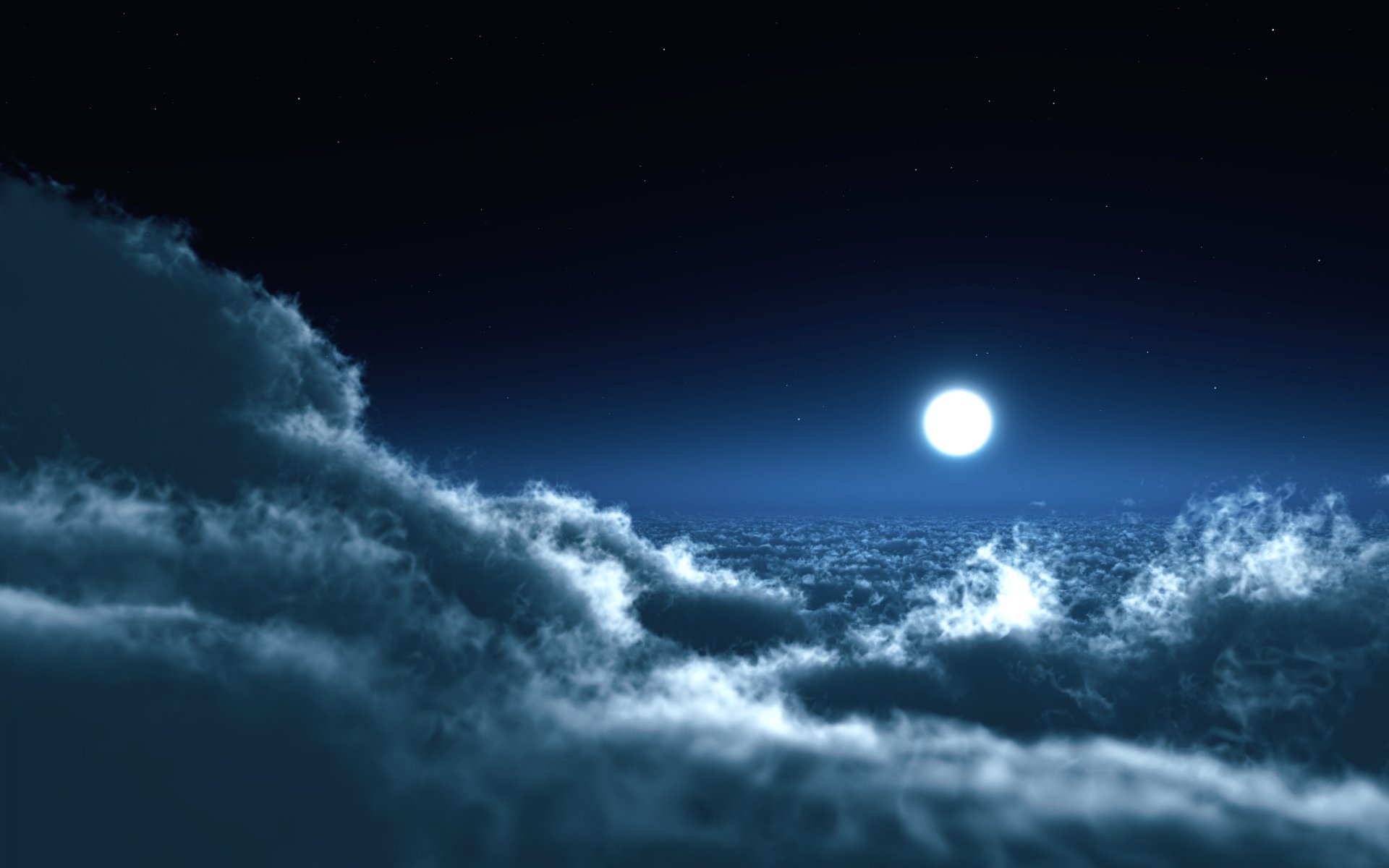 paysage lune nuit ciel nuages photo