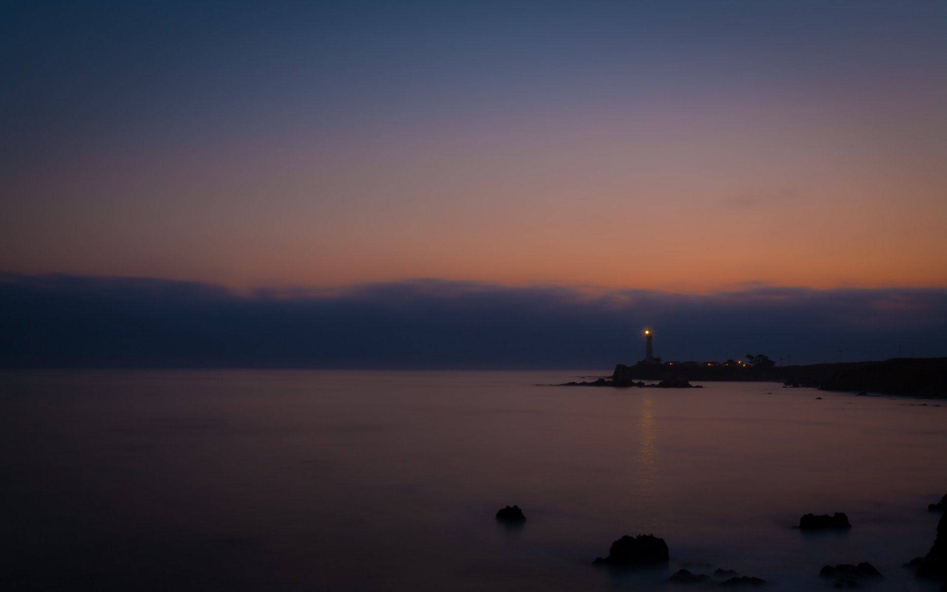 paisajes faros agua costa noche océano mar luz luces