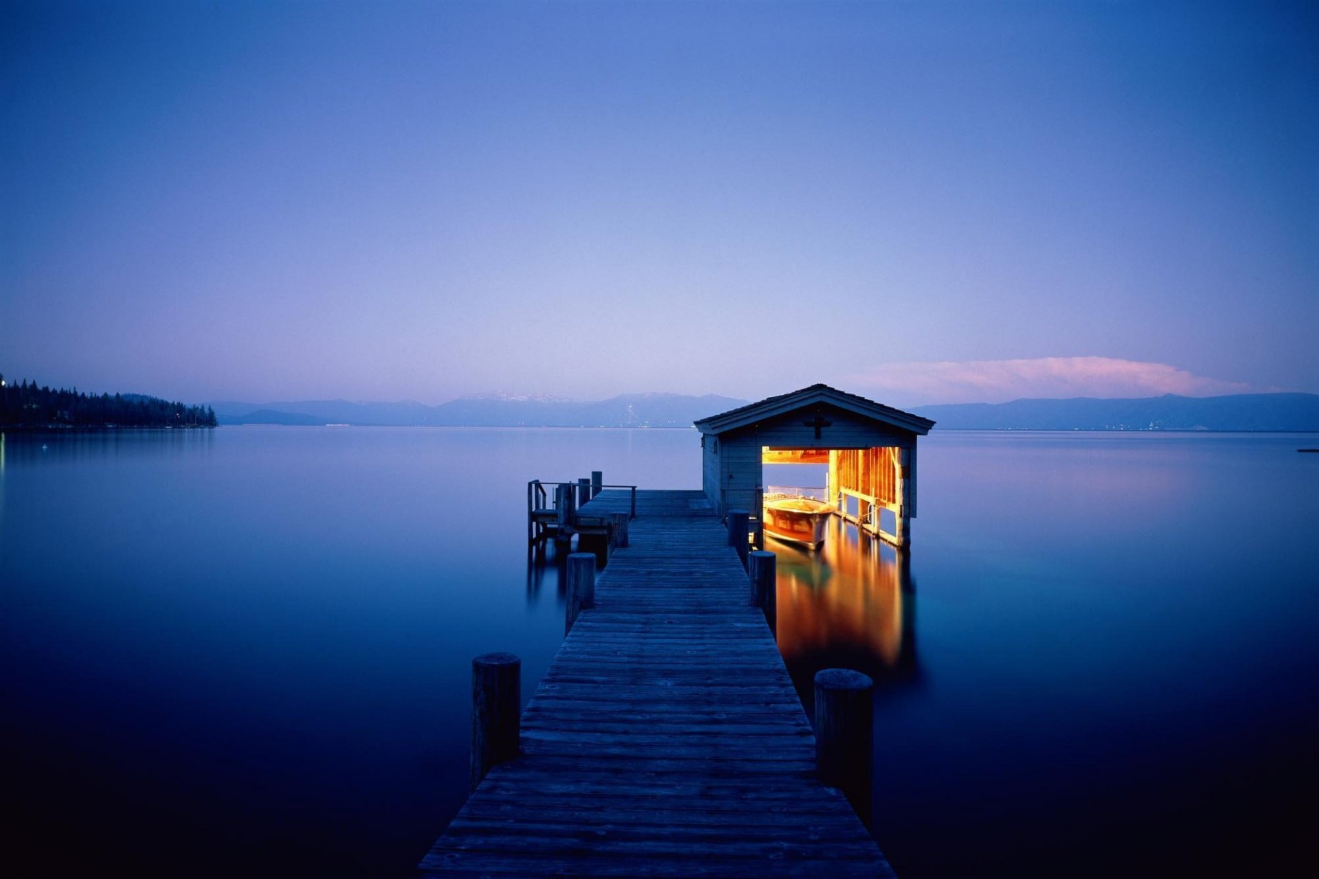 paysage nuit lac eau maison lumières lumière rivière beauté