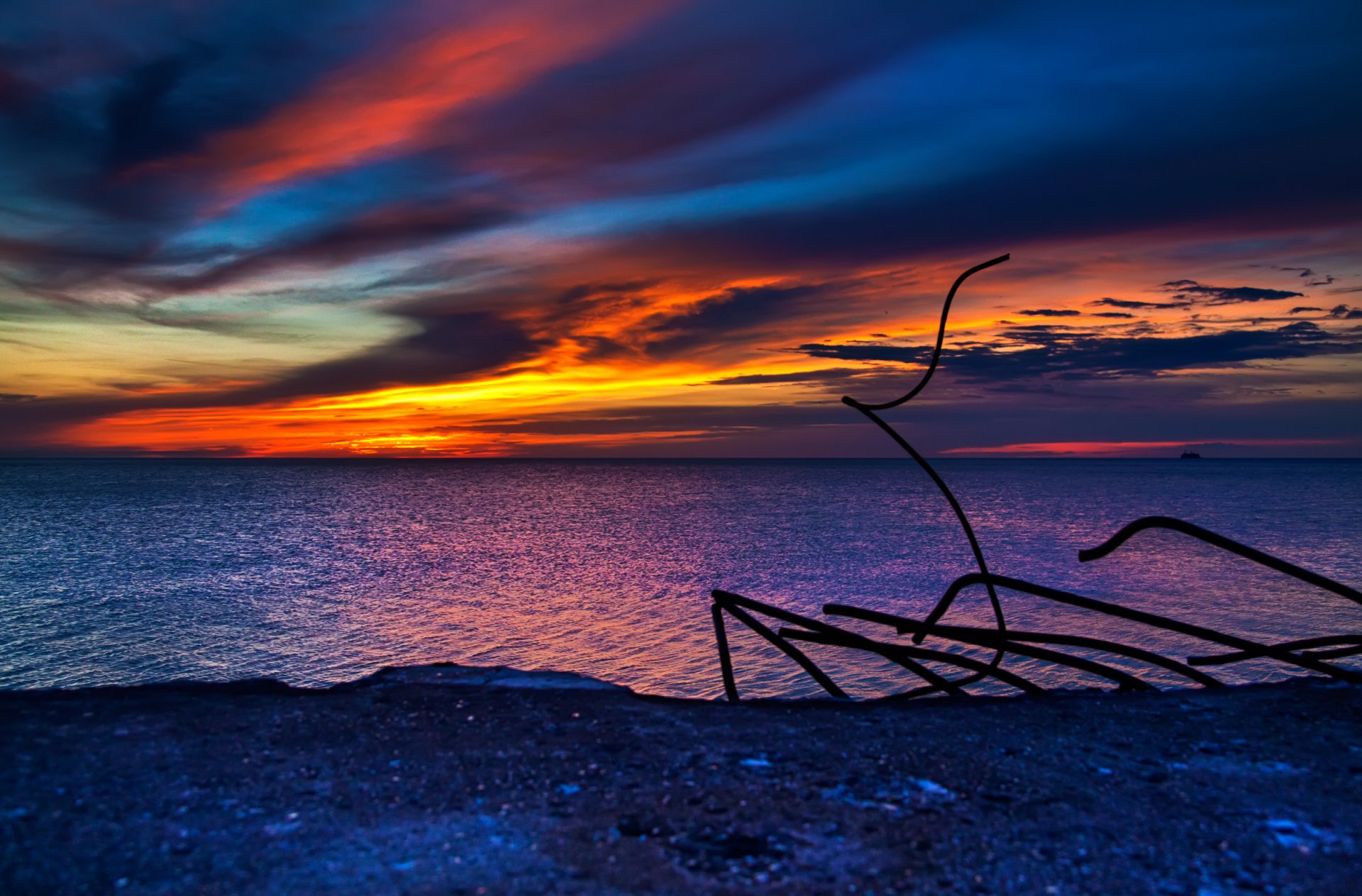 landscape sunset water sea