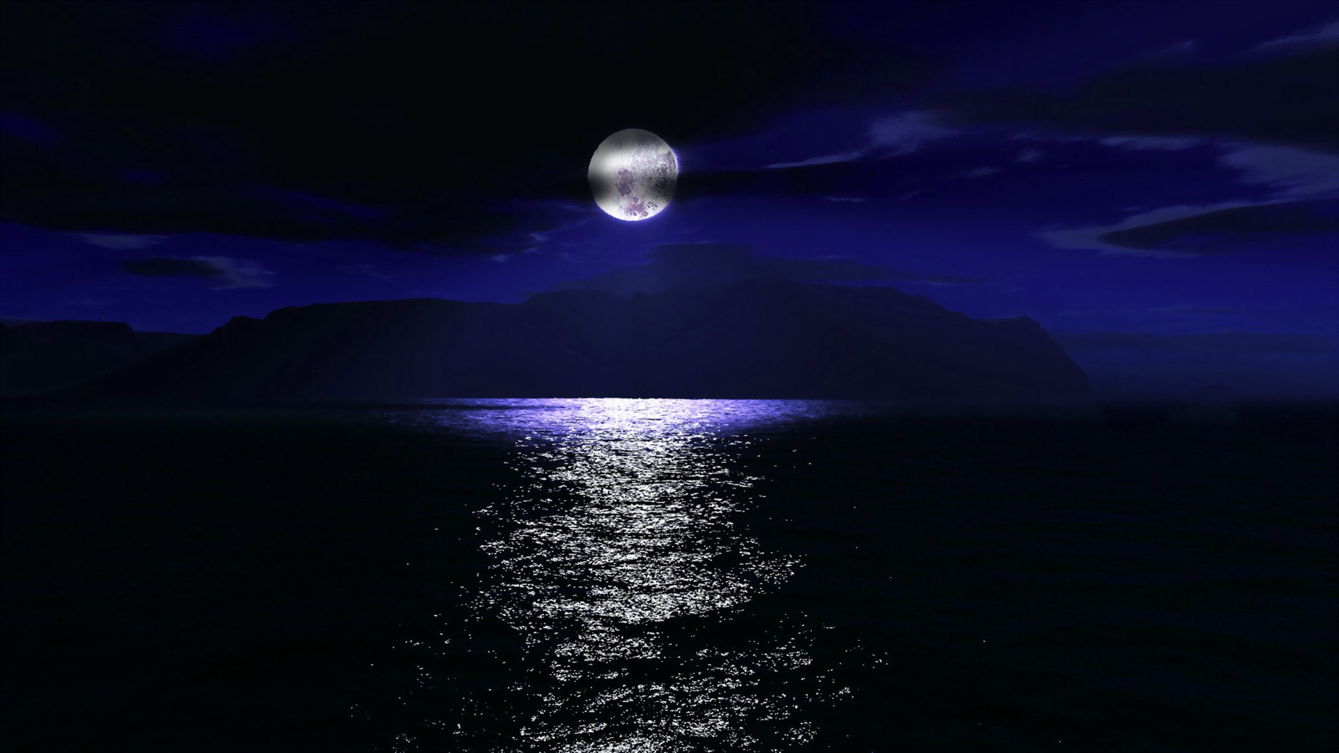 mer nuit chemin de lune