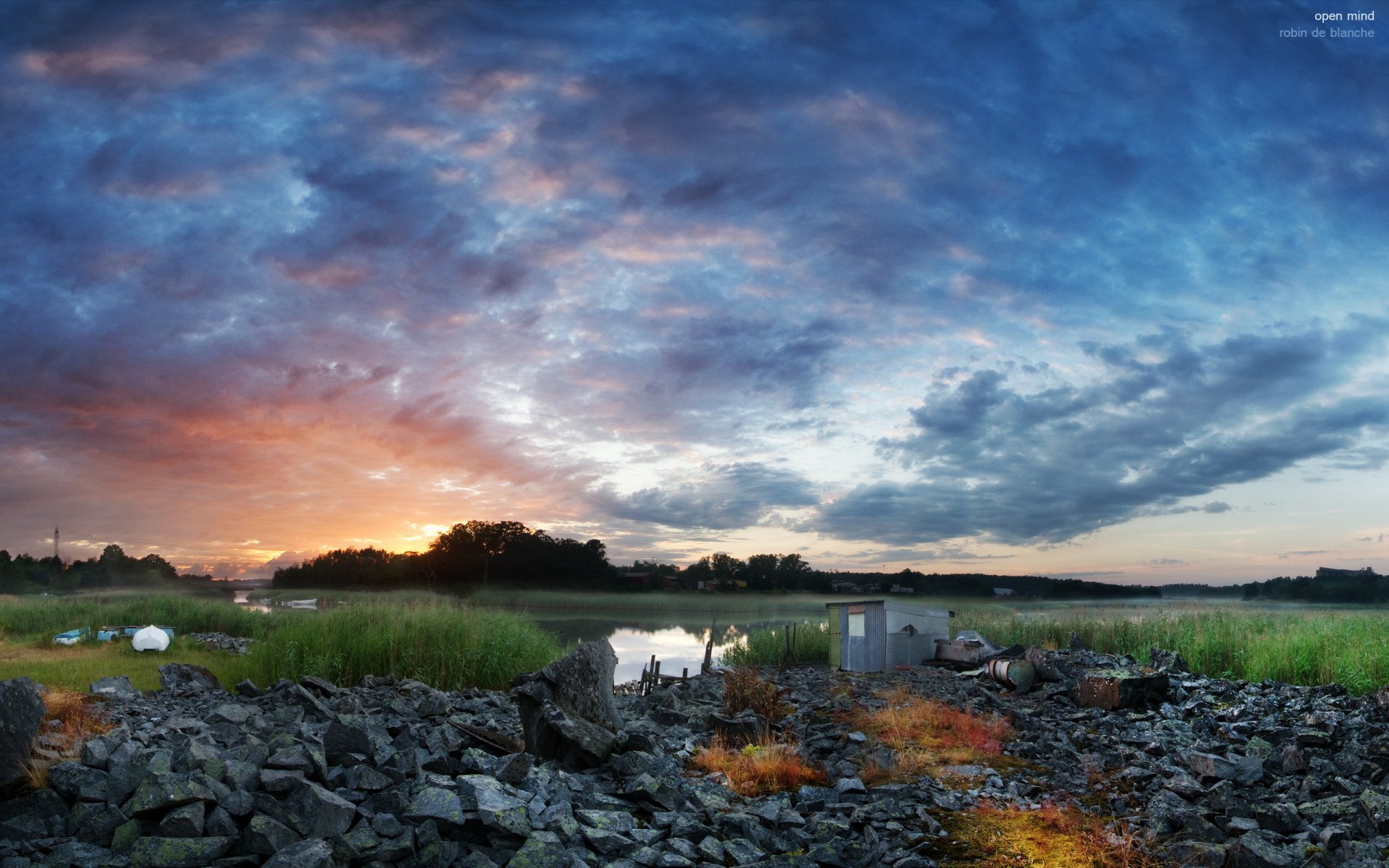 esprit ouvert coucher de soleil lac