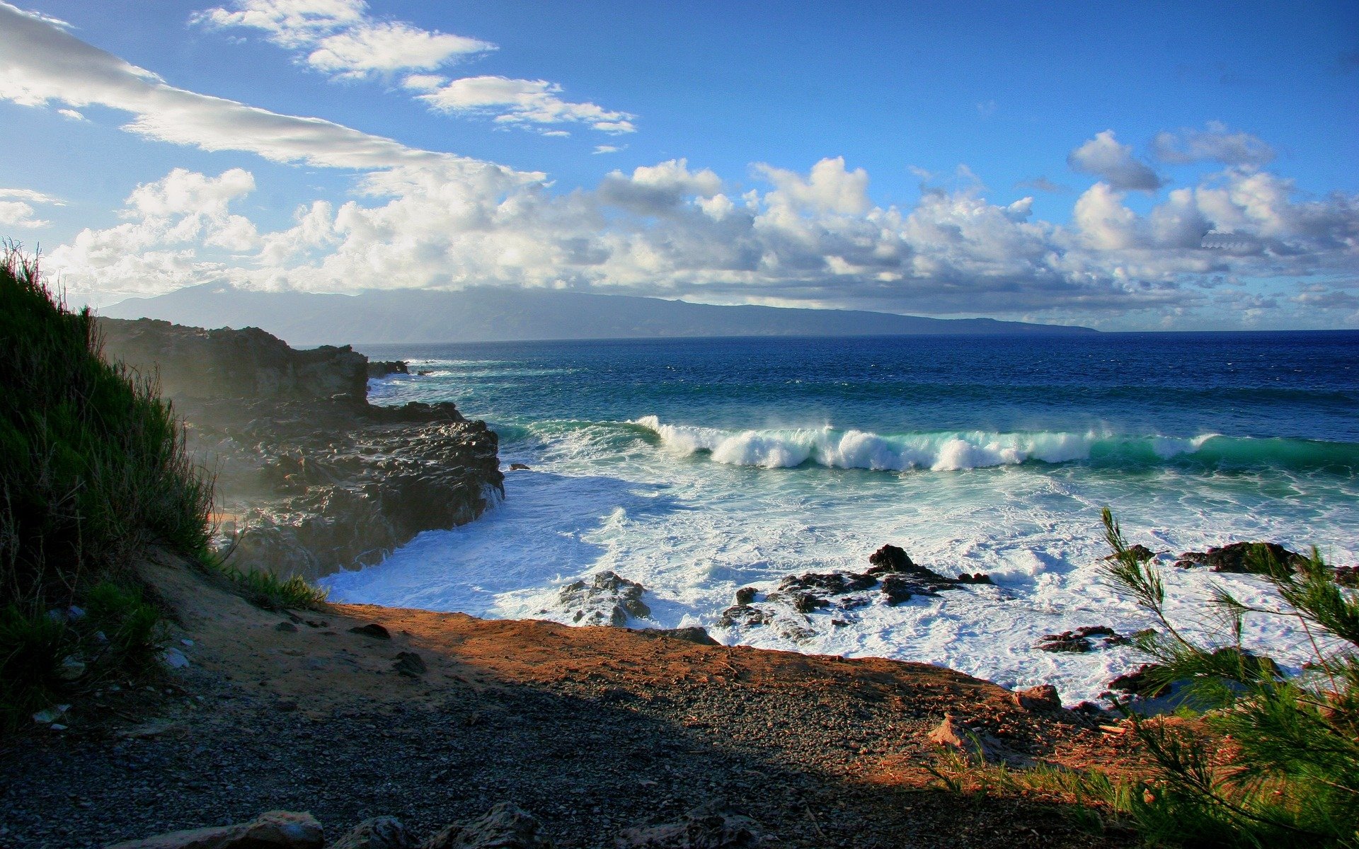 paysage pierres roches eau mer côte océan