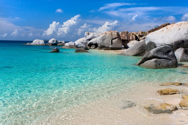 Mare, spiaggia e rocce all ombra delle Nuvole