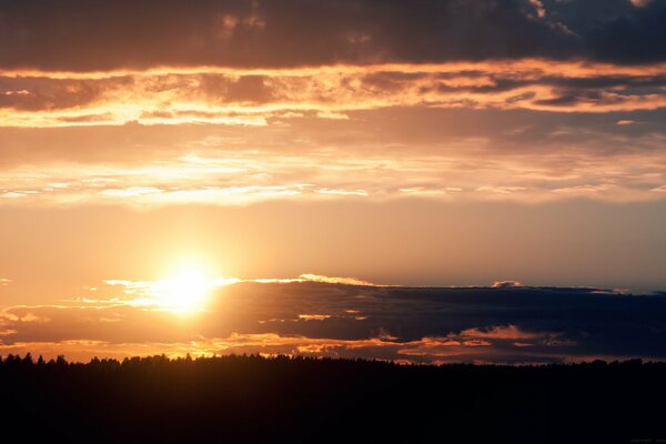 A perfect sunset. Sky and sun