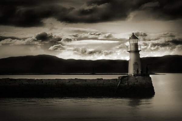 Paesaggio in bianco e nero. Faro