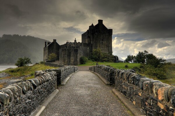 The rocky road leading to the gloomy castle