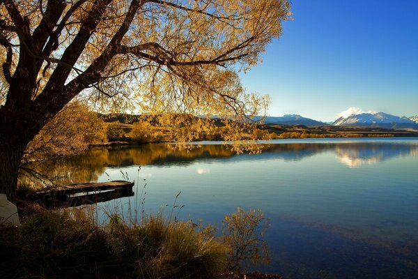 Hermoso lago En nueva Zelanda