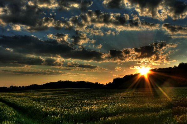 Schöne Natur und Nacht Sonnenuntergang