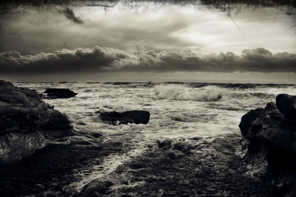 Landscape in black and white style