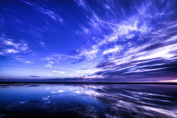 Breathtaking cold landscape and water surface