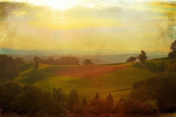 Belles collines avec des palettes de couleurs incroyables