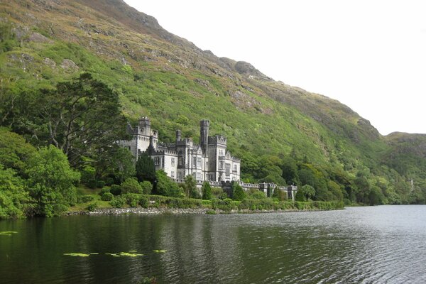 An abbey in Ireland by the lake