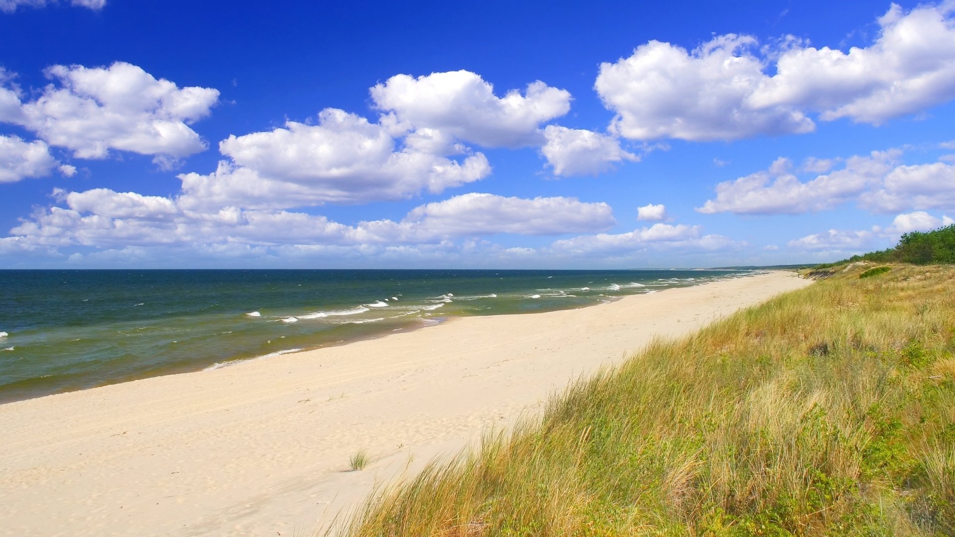 strand sand himmel wolken wellen