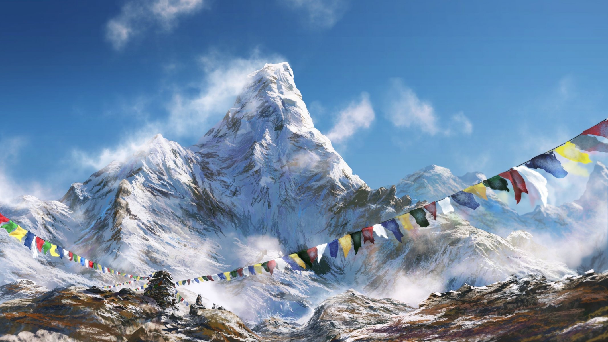wagatam montagna bandiere molto