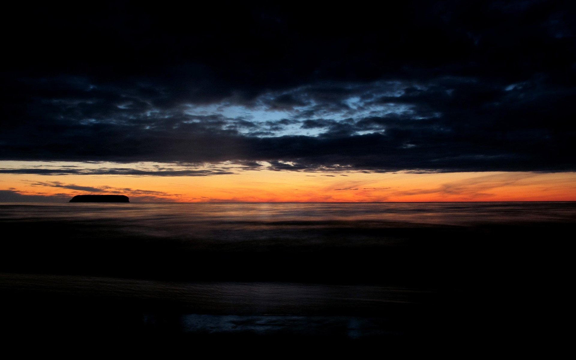 landscape night sea sunset