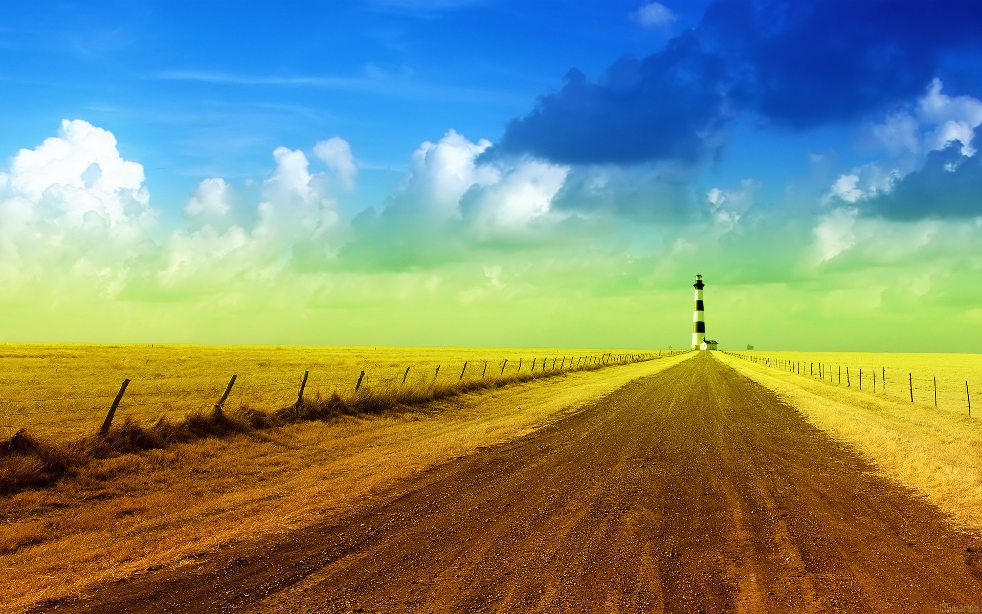 road sky lighthouse