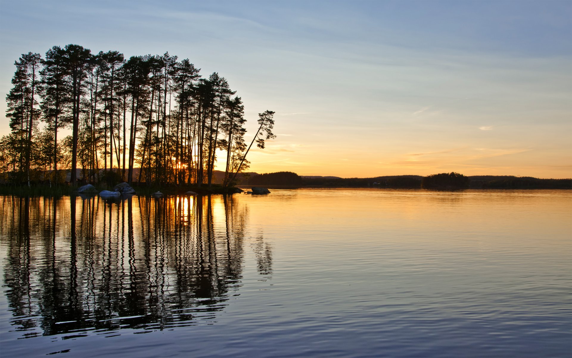 midnight sun sunset sweden